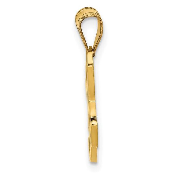 14k Yellow Gold, Mimi Collection, Small Script Initial H Pendant - Picture 2 of 5